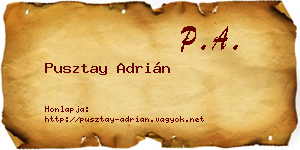 Pusztay Adrián névjegykártya